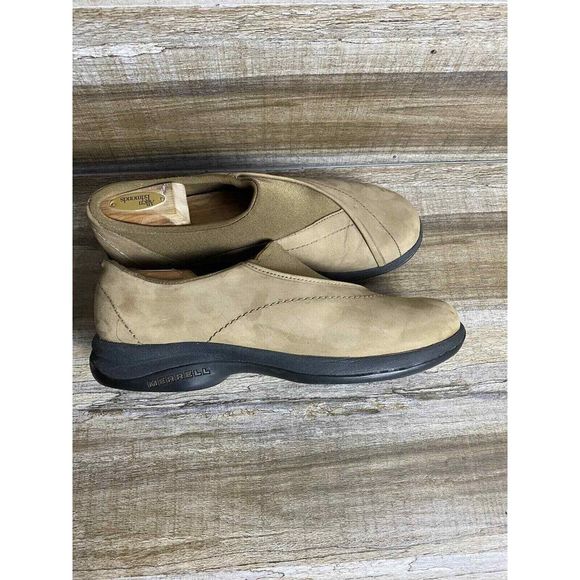 Merrell womens loafer topo curve casual nubuck leather tan size 11‎ - Picture 3 of 10